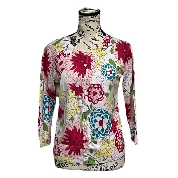 VTG y2k Retro Old Navy Floral Cardigan Hippie Boho Coquette Soft Girl Prep S - Picture 1 of 10